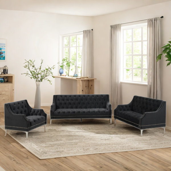 Everly Quinn Yuma 3 Piece Living Room Sofa Set & Reviews Wayfair Canada